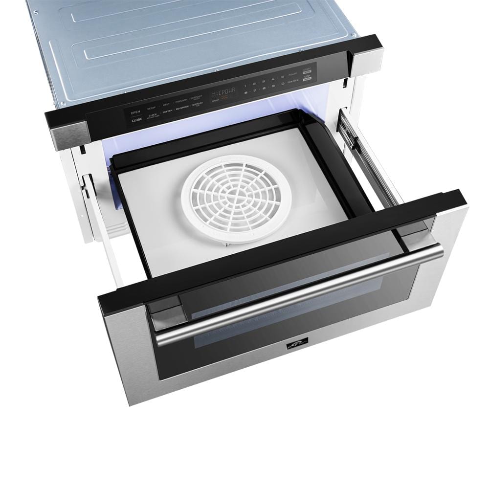 Forno Appliance Package - 36 Inch Gas Range, Wall Mount Range Hood, Microwave Drawer, AP-FFSGS6244-36-3 I Luxury Appliances Direct