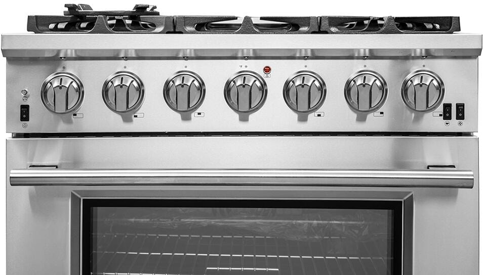 Forno Appliance Package - 36 Inch Pro Gas Range, Wall Mount Range Hood, Microwave Drawer, Dishwasher, AP-FFSGS6260-36-6 I Luxury Appliances Direct