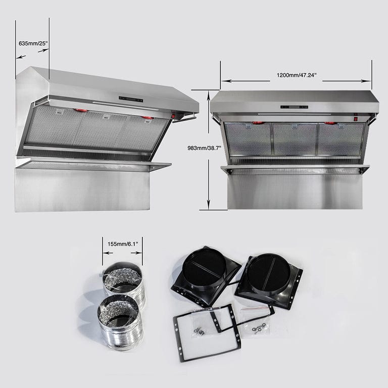 Forno Appliance Package - 48" Gas Range, 48" Range Hood, Dishwasher, 48" Refrigerator, Microwave Drawer, Wine Cooler, AP-FFSGS6244-48-14 I Luxury Appliances Direct