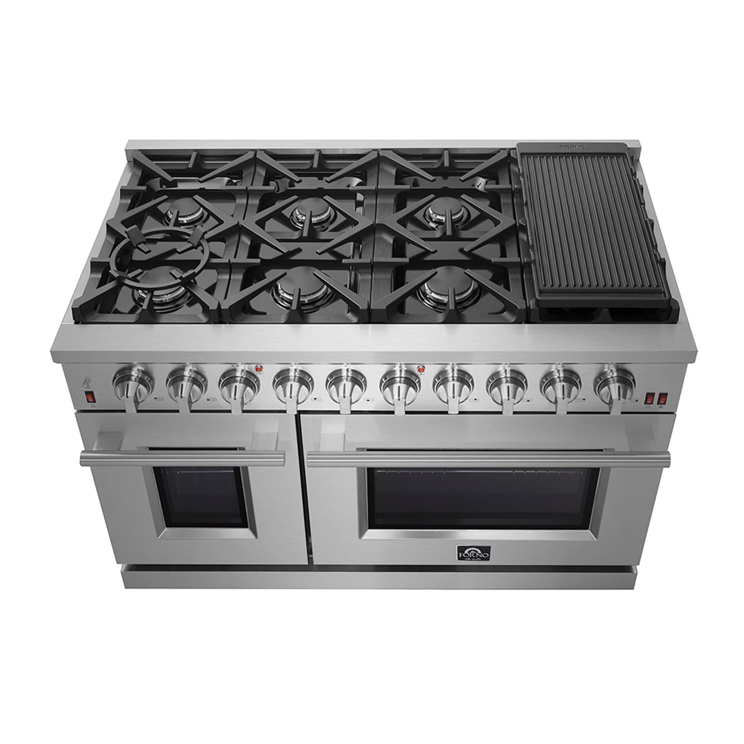 Forno Appliance Package - 48" Gas Range, Range Hood, 36" Refrigerator, AP-FFSGS6239-48-2 I Luxury Appliances Direct