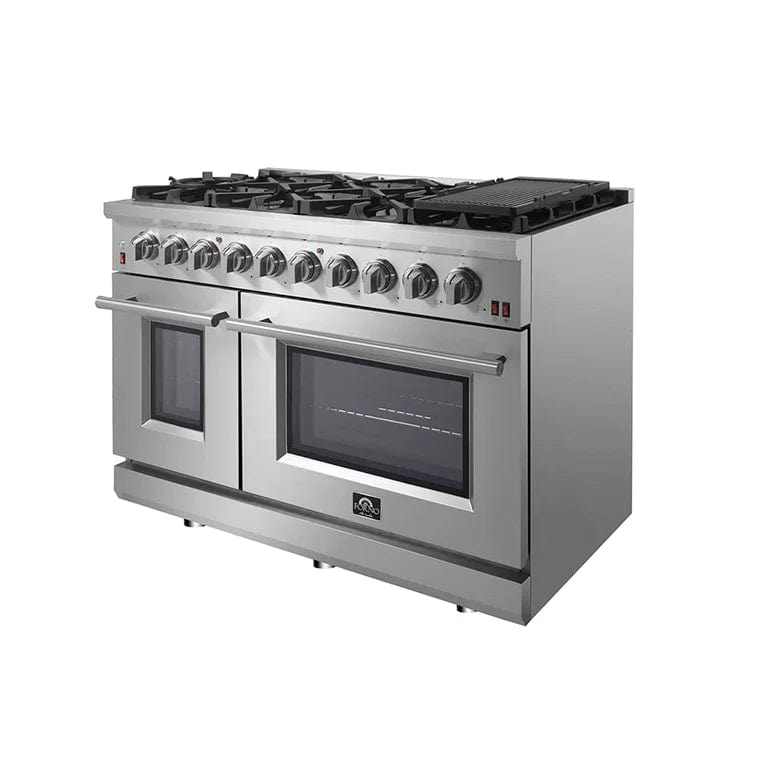 Forno Appliance Package - 48" Gas Range, Wall Mount Range Hood, AP-FFSGS6239-48 I Luxury Appliances Direct