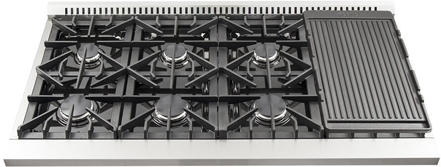 Forno Appliance Package - 48 Inch Dual Fuel Range, Wall Mount Range Hood, Microwave Drawer, Dishwasher, AP-FFSGS6156-48-6 I Luxury Appliances Direct