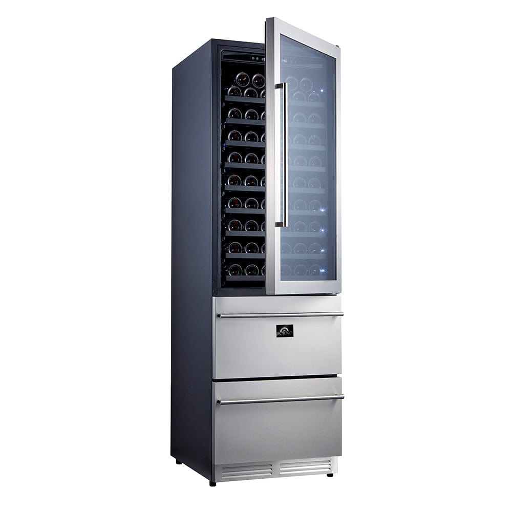 Forno Azienda 24 in. 108 Bottle Triple Zone Wine Cooler, FWCDR6628-24S I Luxury Appliances Direct