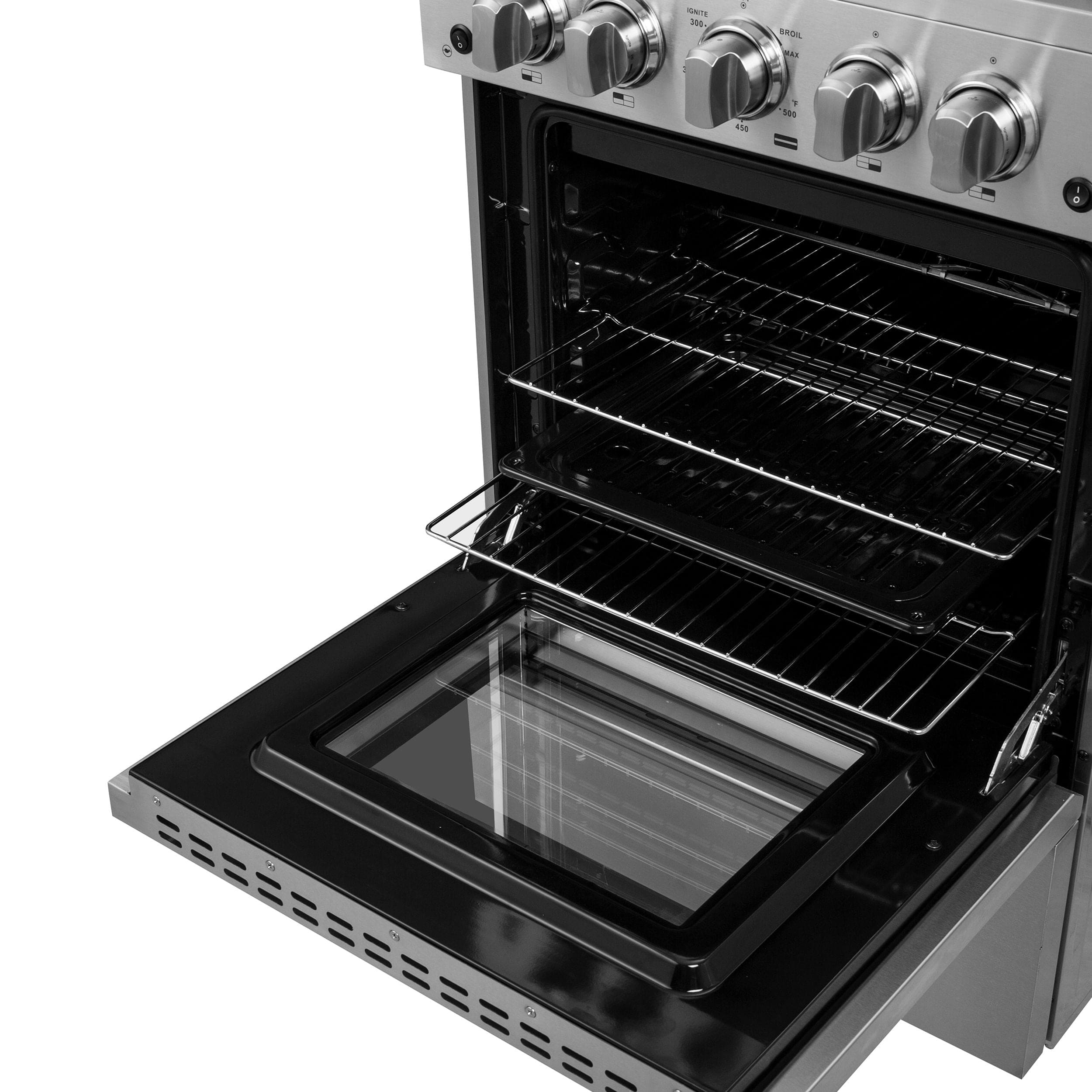 Forno Breno 24" Freestanding Gas Range With 4 Sealed Burners in Stainless Steel, FFSGS6272-24 I Luxury Appliances Direct