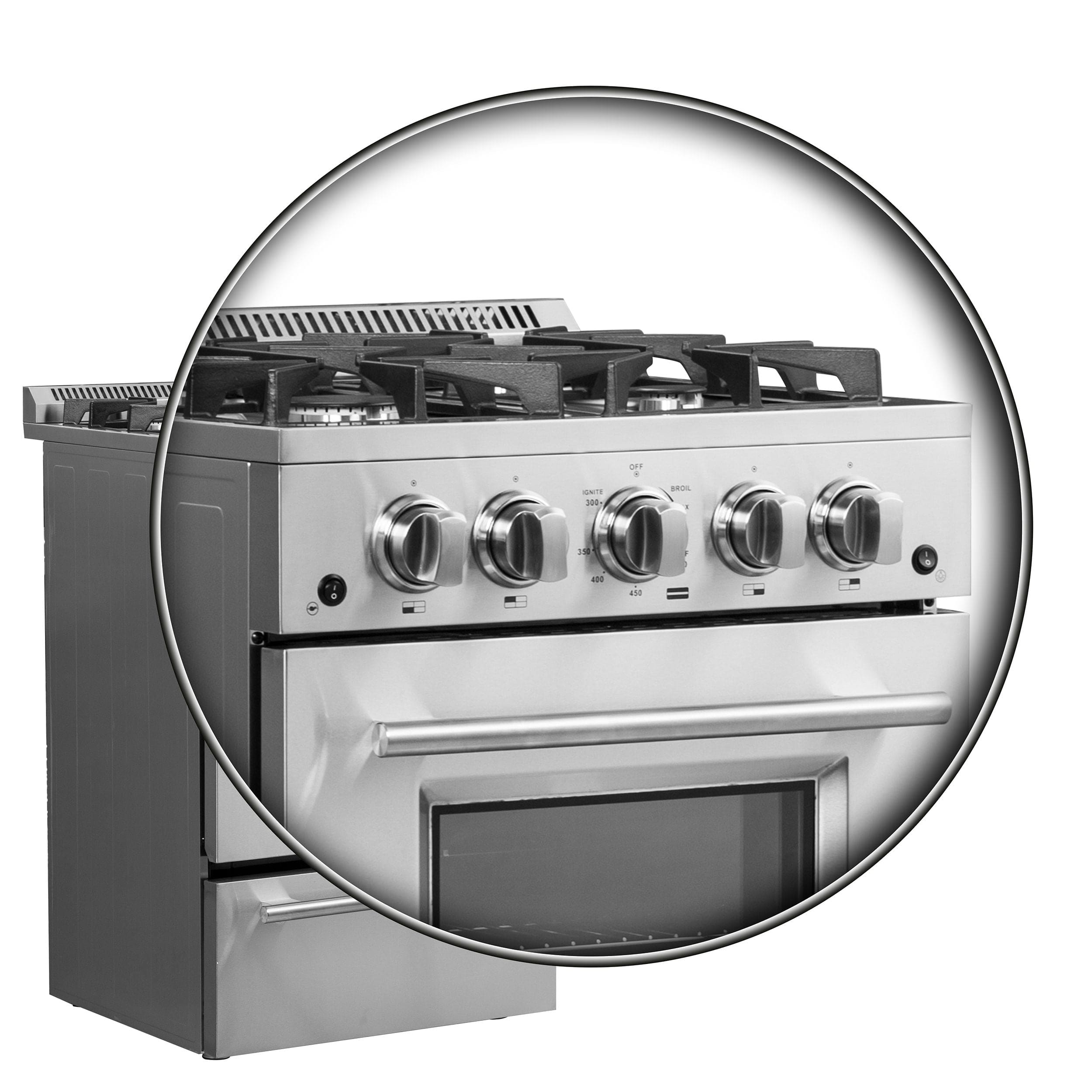 Forno Breno 24" Freestanding Gas Range With 4 Sealed Burners in Stainless Steel, FFSGS6272-24 I Luxury Appliances Direct
