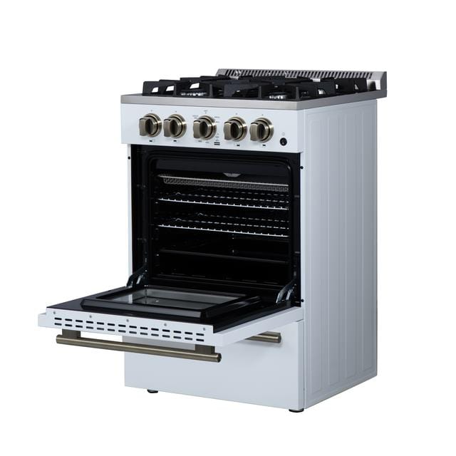 Forno Breno 24 Inch 4 Burner Gas Range in White FFSGS6272-24WHT