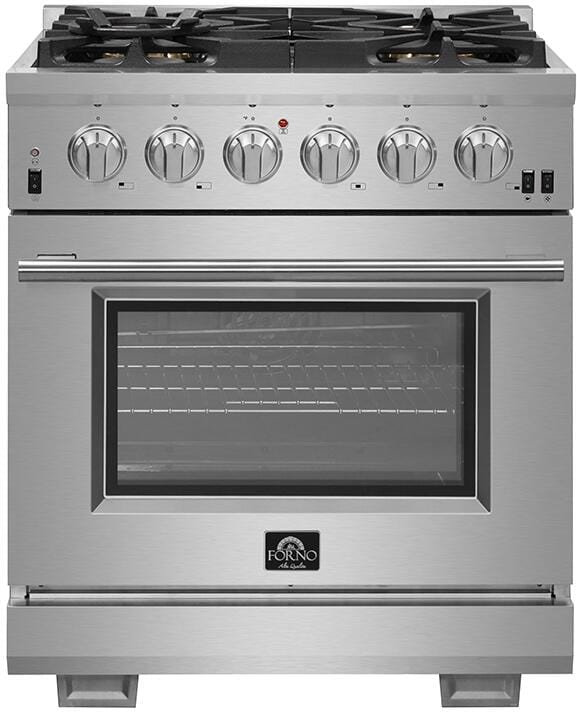 Forno Capriasca 30" Gas Range in Stainless Steel with 5 Italian Burners, FFSGS6260-30 I Luxury Appliances Direct