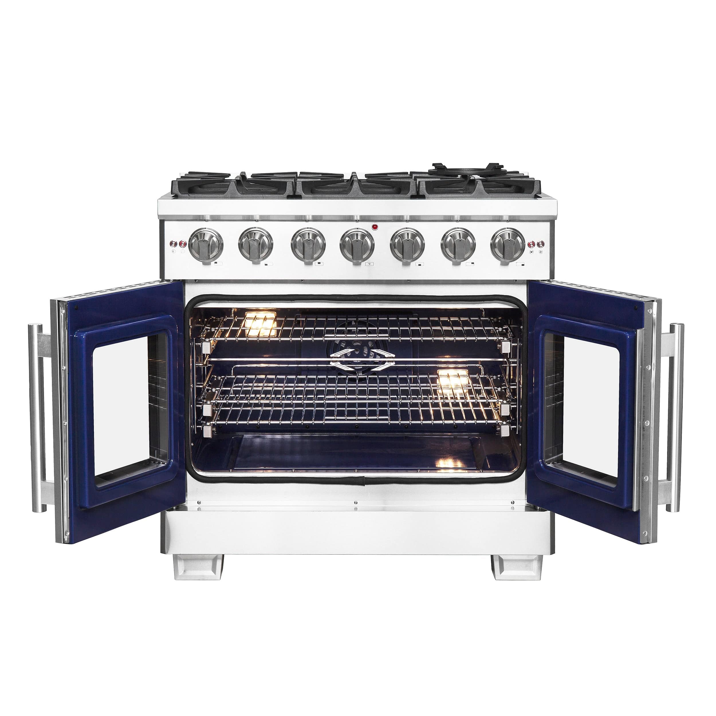 Forno Capriasca 36" Professional Gas Range With French Door And 6 Sealed Burners, FFSGS6460-36 I Luxury Appliances Direct