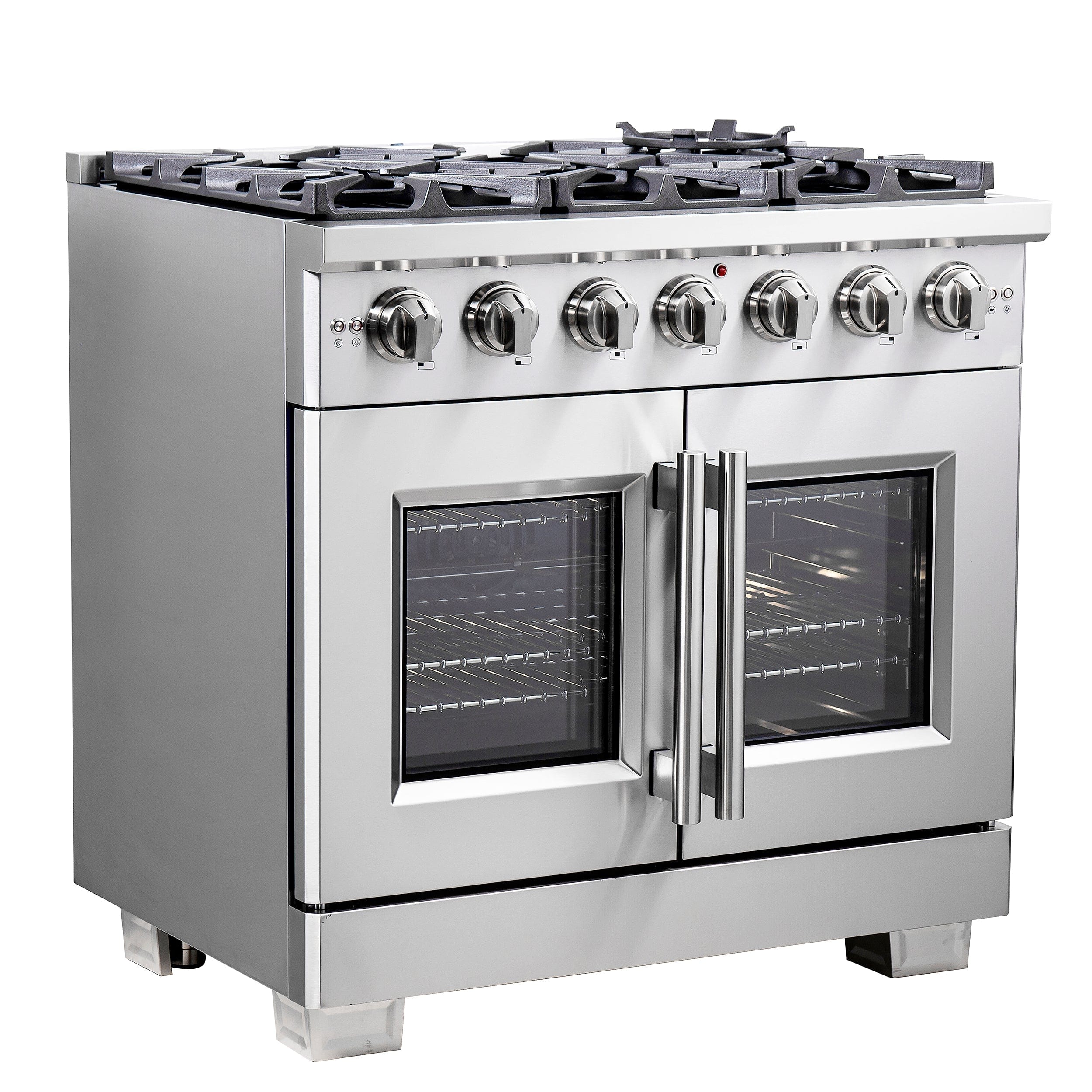 Forno Capriasca 36" Professional Gas Range With French Door And 6 Sealed Burners, FFSGS6460-36 I Luxury Appliances Direct