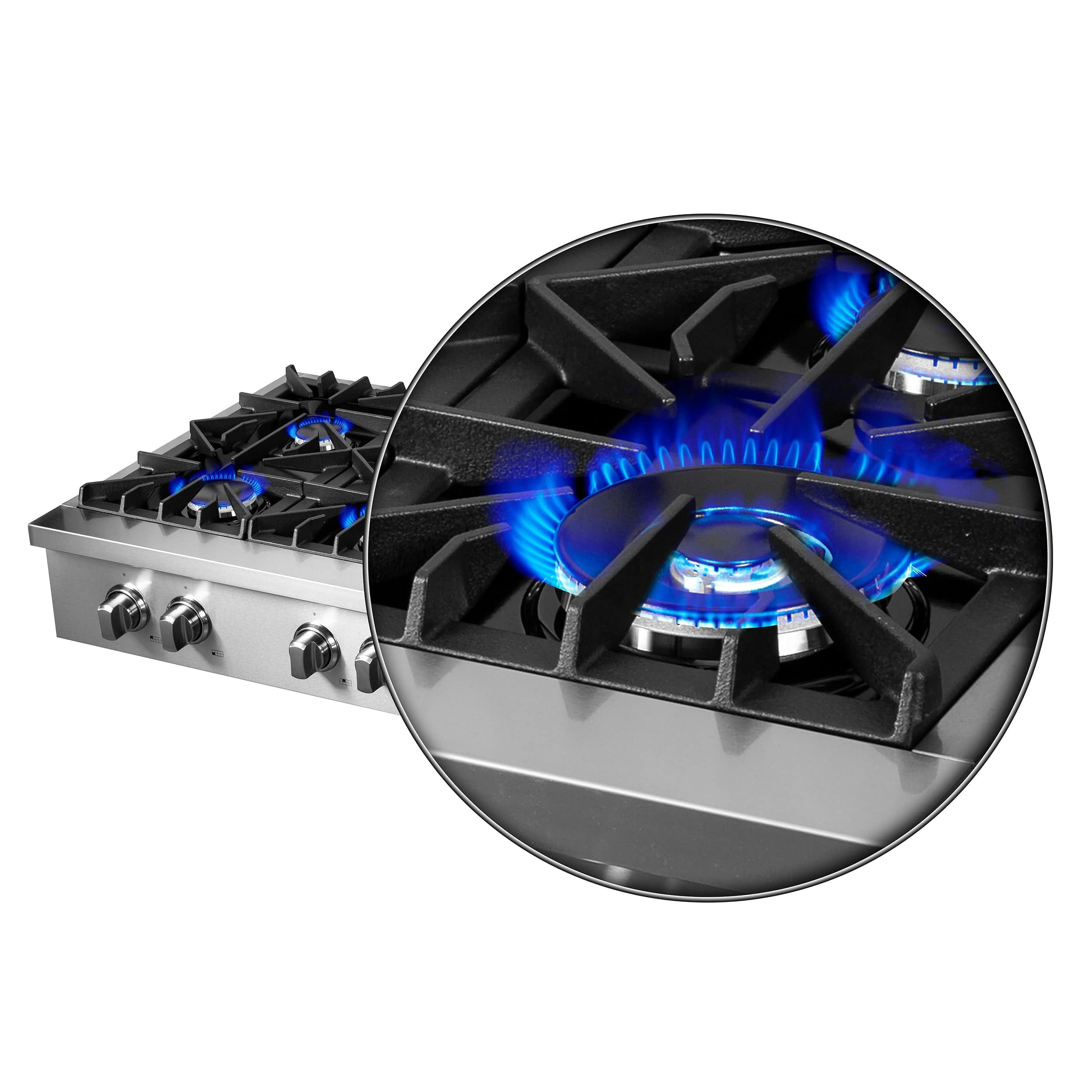 Forno Cossato Alta 48" Gas Rangetop With 8 Sealed Burners in Stainless Steel, FCTGS5737-48 I Luxury Appliances Direct