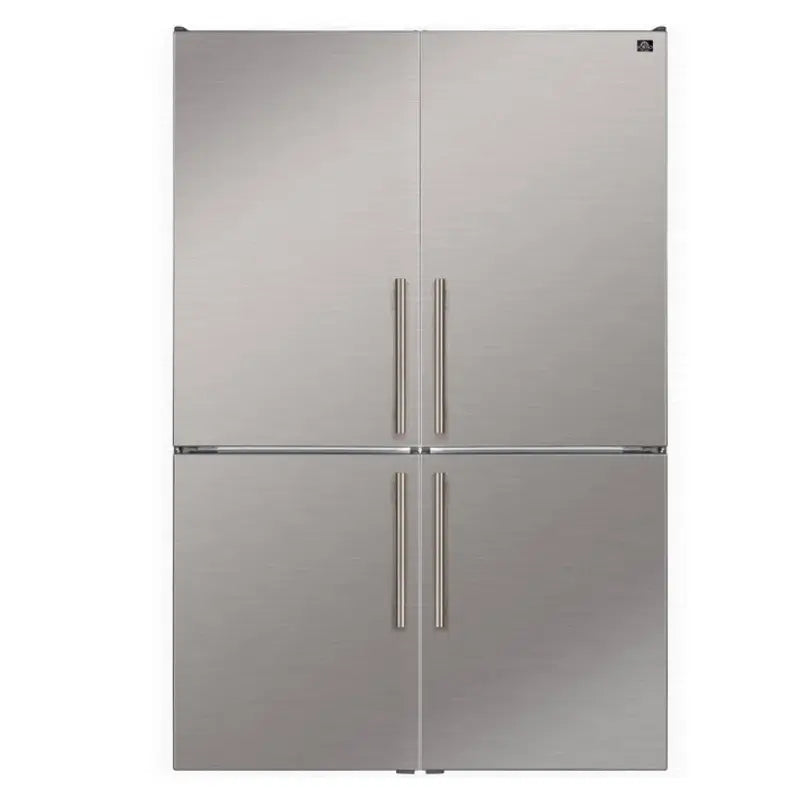 FORNO Custodia 48-Inch 20.6 Cu. Ft. Bottom Freezer Refrigerator Combo with Ice Maker, Stainless Steel – FFFFD1766-48S