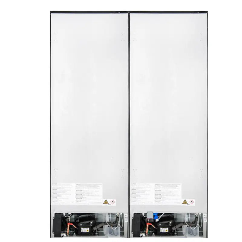 FORNO Custodia FFFFD1766-48BLK 48-Inch Bottom Freezer Refrigerator Set, 20.6 Cu. Ft., Black with Antique Brass Handles