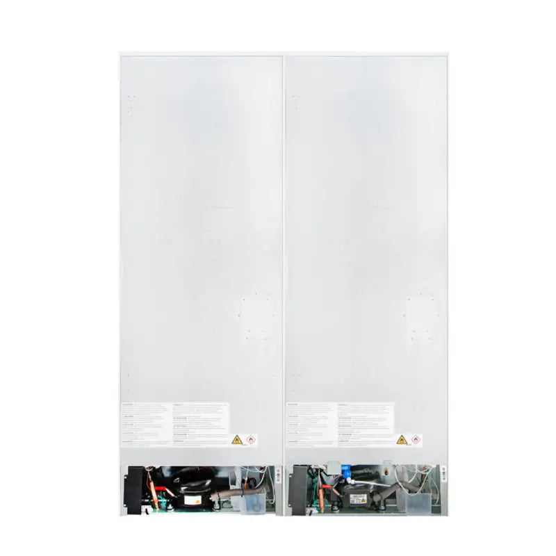 FORNO Custodia FFFFD1766-48WHT 48-Inch 20.6 Cu. Ft. Bottom Freezer Refrigerator Set with Ice Maker – White with Antique Brass Handles
