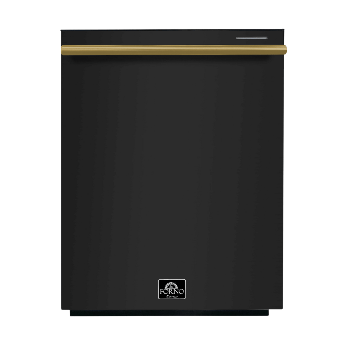 Forno Espresso Pozzo 24" Built-In Dishwasher in Black with Antique Brass and Stainless Handles, FDWBI8067-24BLK I Luxury Appliances Direct
