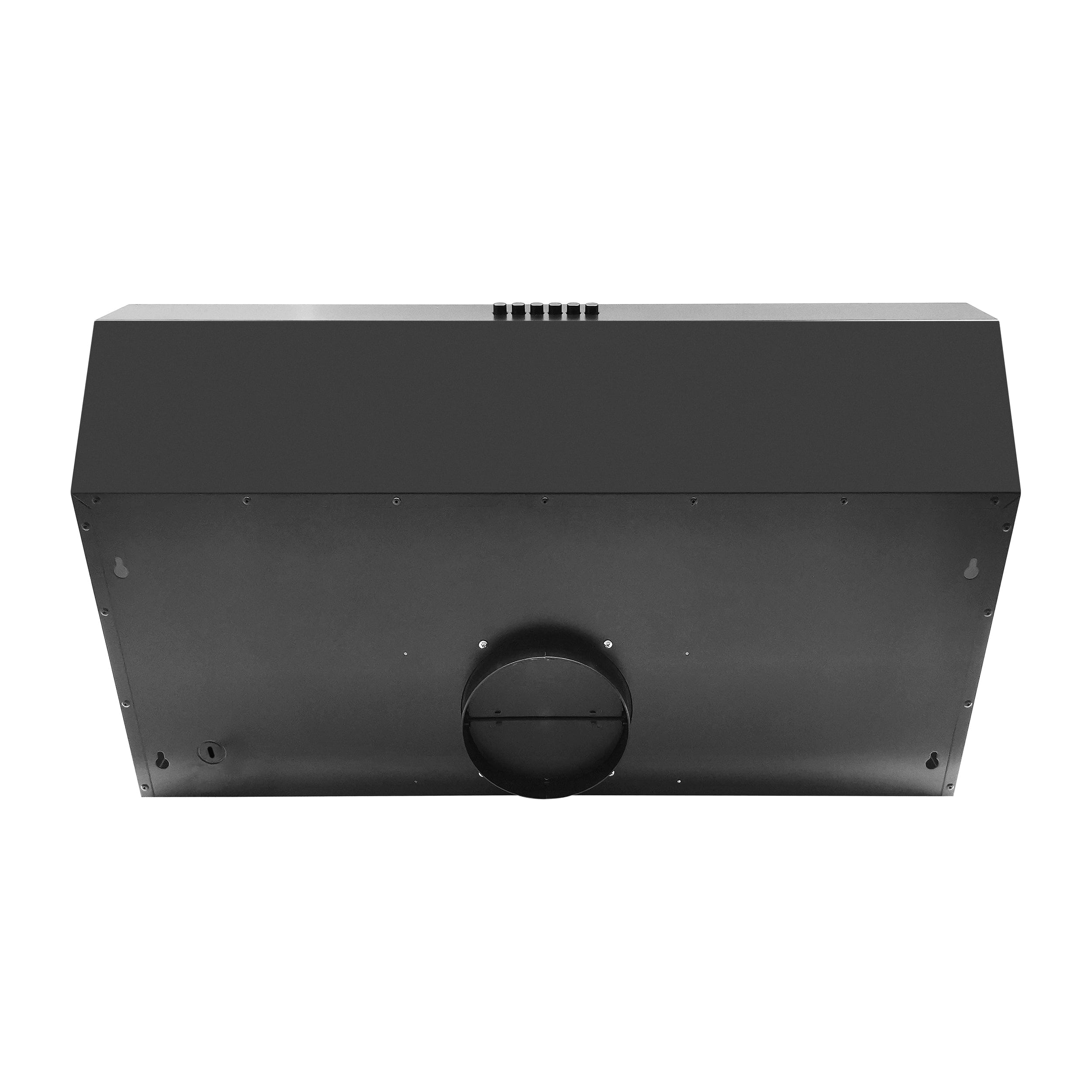 Forno Bari Espresso 30" Under Cabinet Range Hood in Black with Antique Brass Handles, FRHUC5255-30BLK I Luxury Appliances Direct
