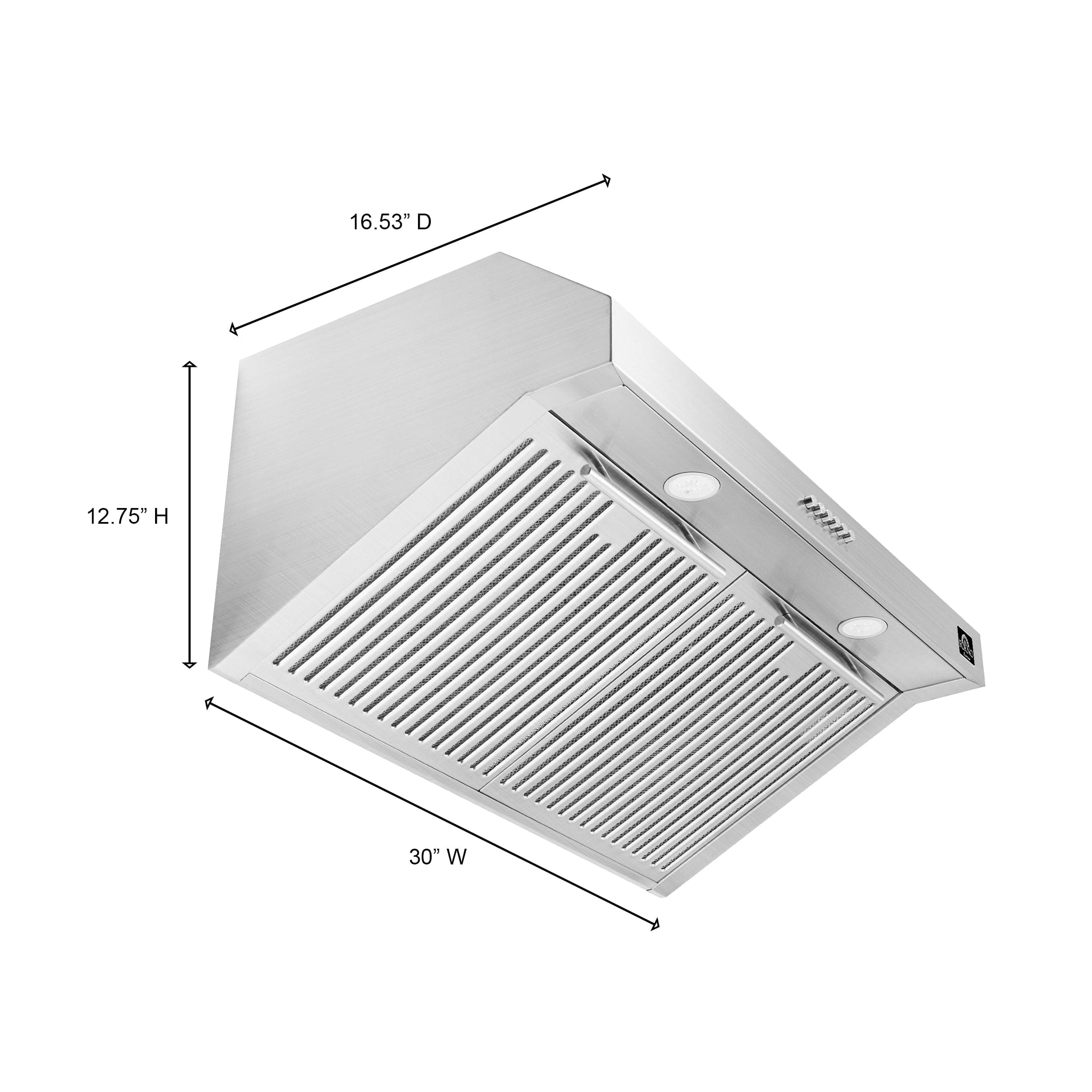 Forno Bari Espresso 30-Inch Range Hood in Stainless Steel FRHUC5255-30 I Luxury Appliances Direct