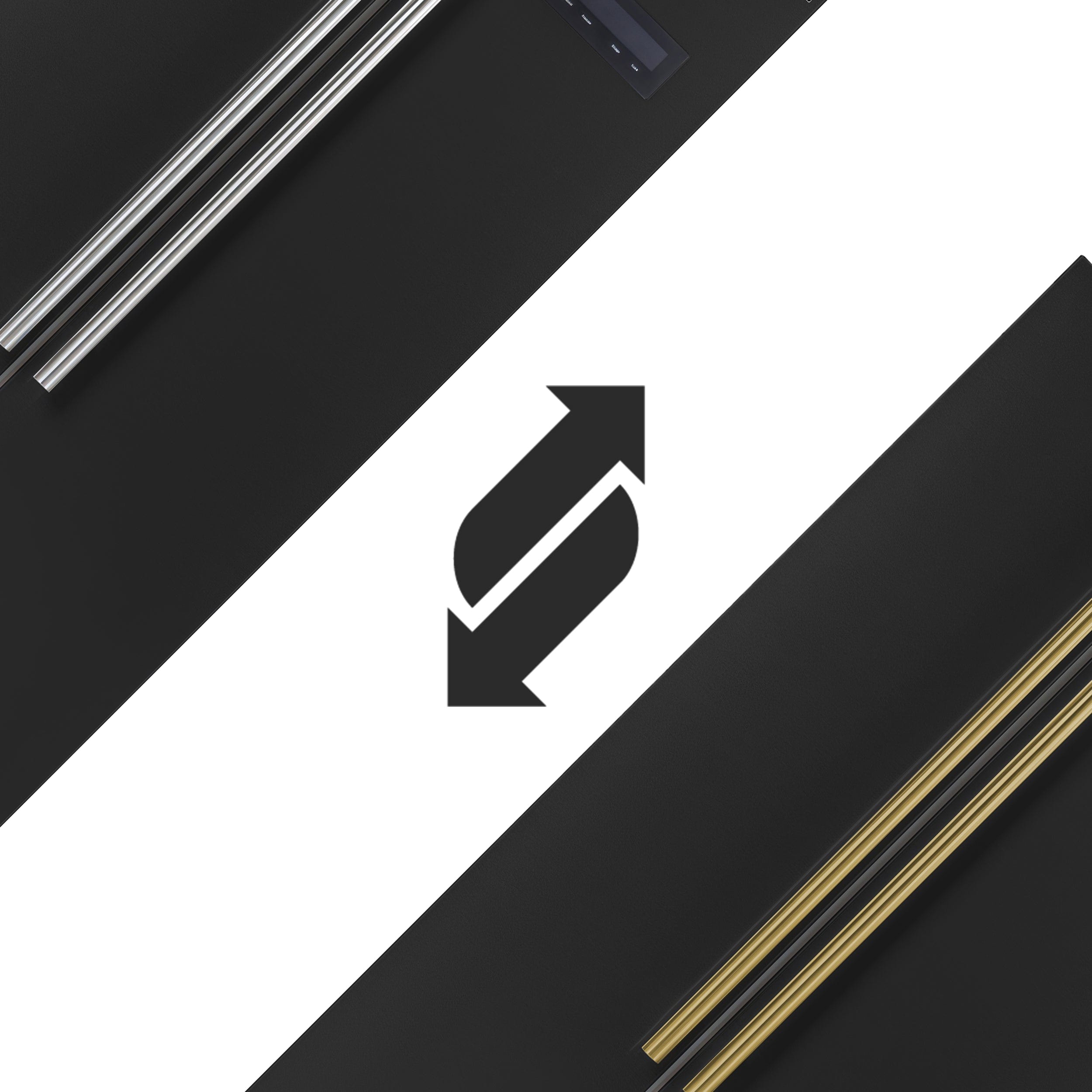 Forno Salerno Espresso 33" 15.6 cu. ft. Refrigerator in Black with Antique Brass Handles, FFRBI1805-33BLK I Luxury Appliances Direct