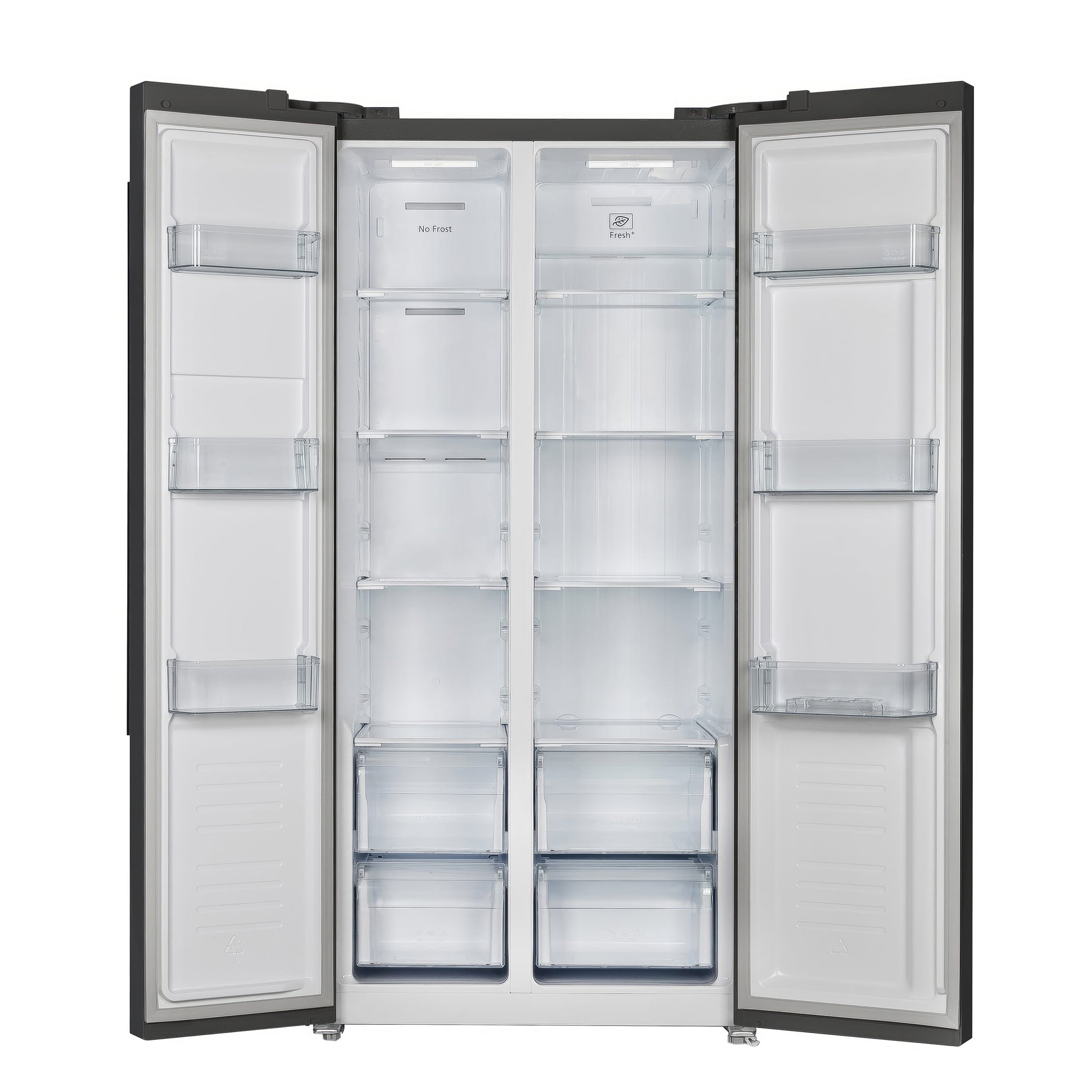 Forno Salerno Espresso 33" 15.6 cu. ft. Refrigerator in Black with Antique Brass Handles, FFRBI1805-33BLK I Luxury Appliances Direct