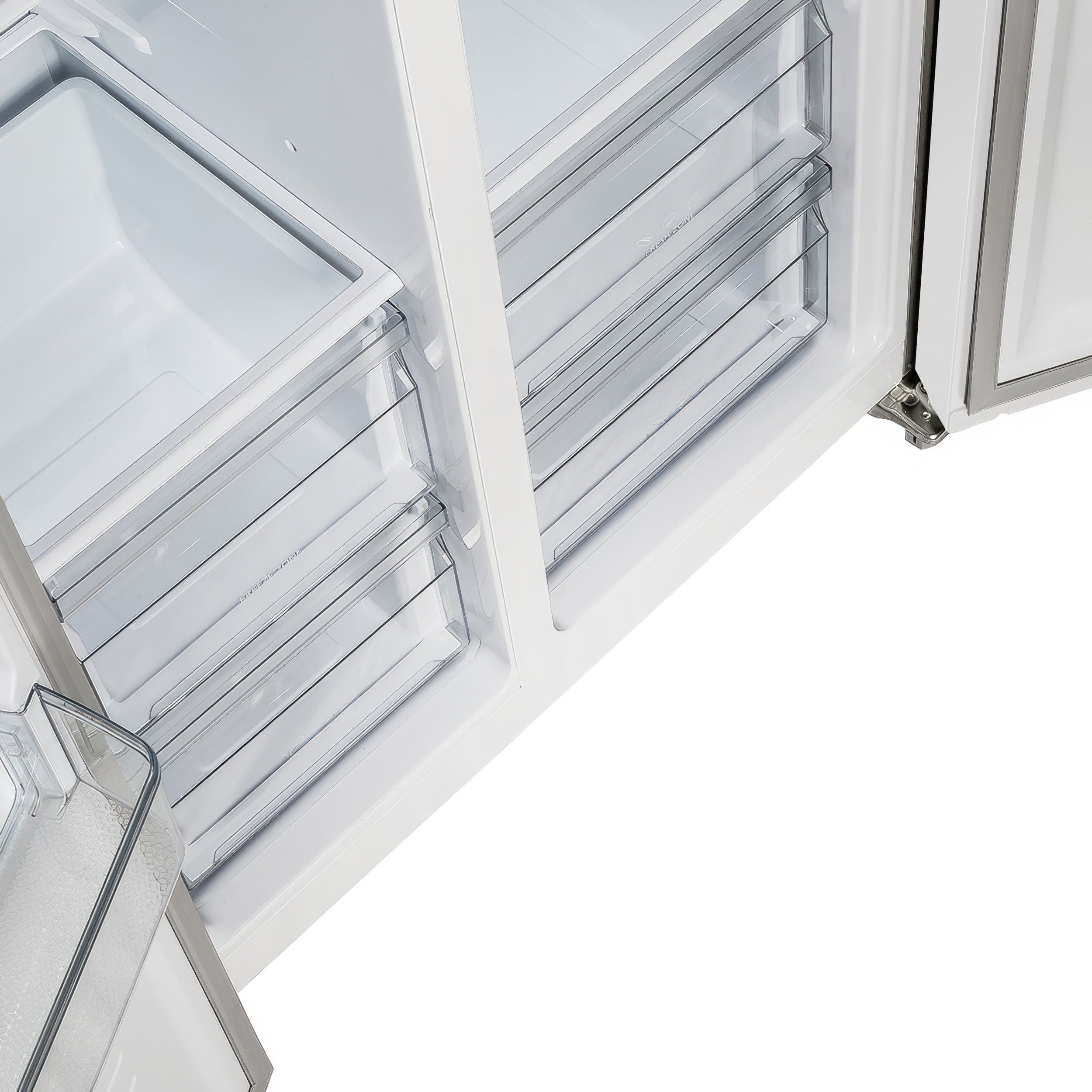 Forno Salerno Espresso 33" 15.6 cu. ft. Refrigerator in White with Antique Brass Handles, FFRBI1805-33WHT I Luxury Appliances Direct