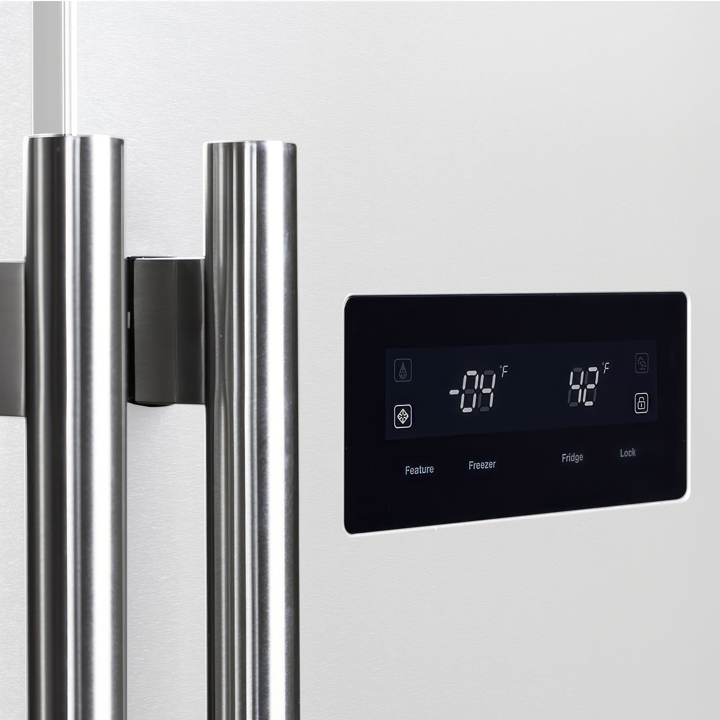 Forno Salerno Espresso 33" 15.6 cu. ft. Refrigerator in White with Antique Brass Handles, FFRBI1805-33WHT I Luxury Appliances Direct