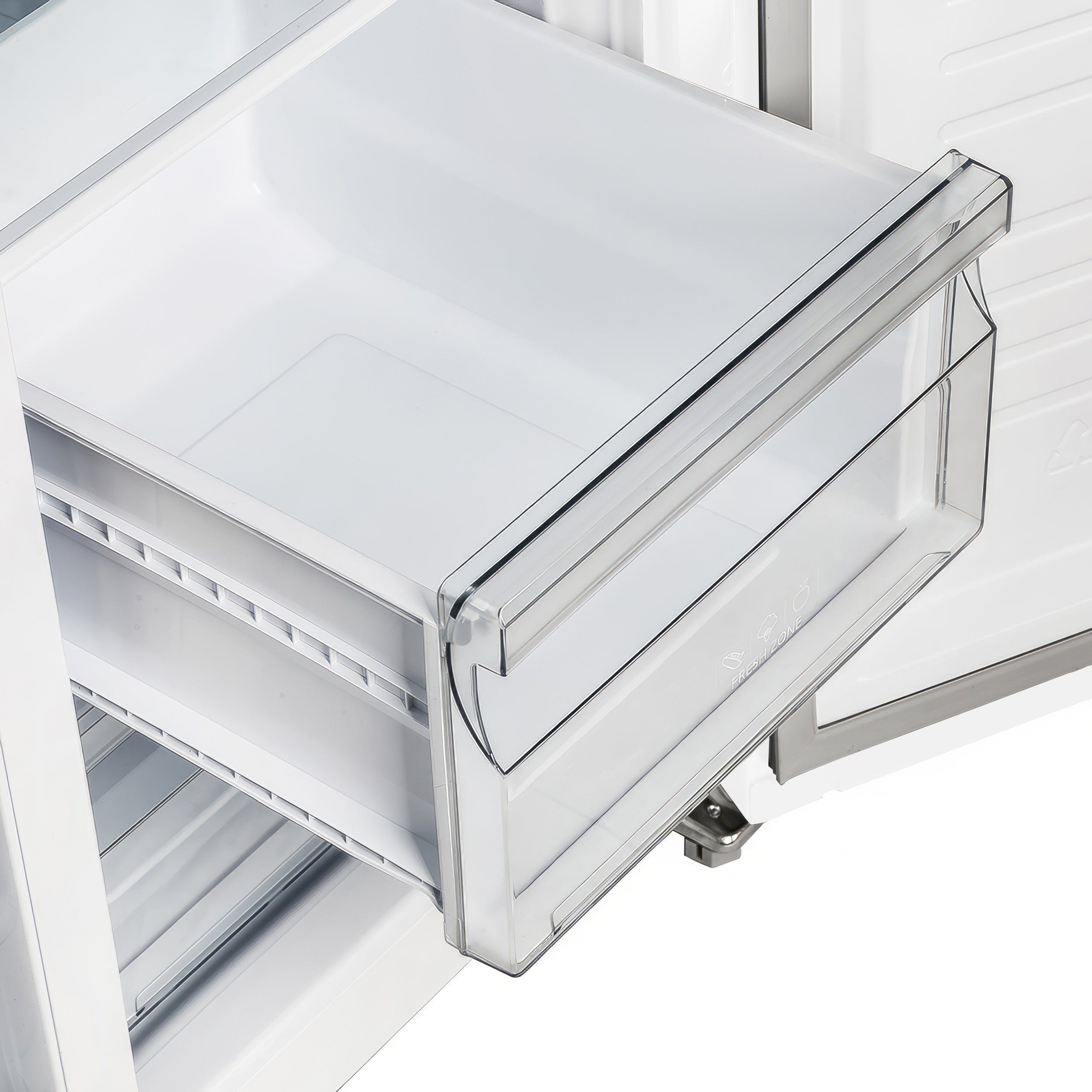 Forno Salerno Espresso 33" 15.6 cu. ft. Refrigerator in White with Antique Brass Handles, FFRBI1805-33WHT I Luxury Appliances Direct