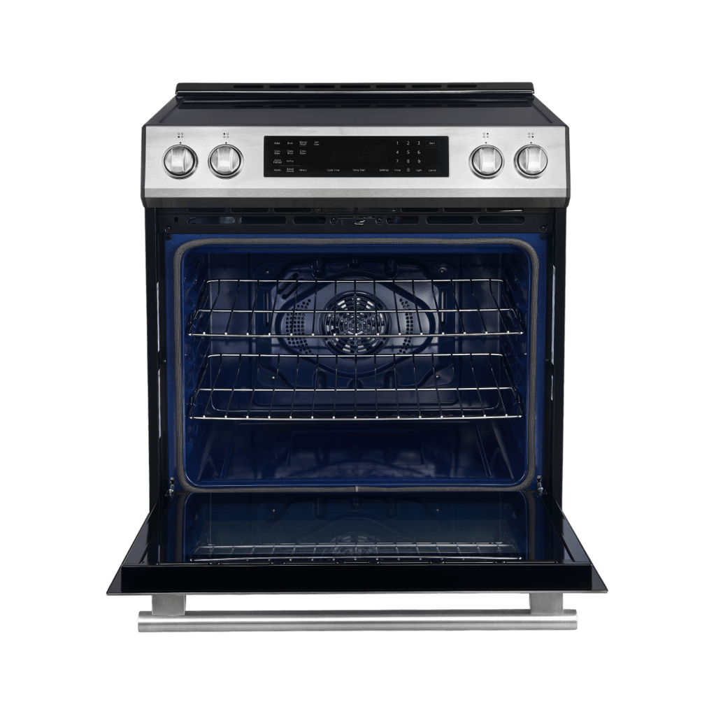 Forno Espresso Donatello 30" Induction Range with Air Fry and Self-Clean in Stainless Steel and Antique Brass Handles, FFSIN0905-30 I Luxury Appliances Direct