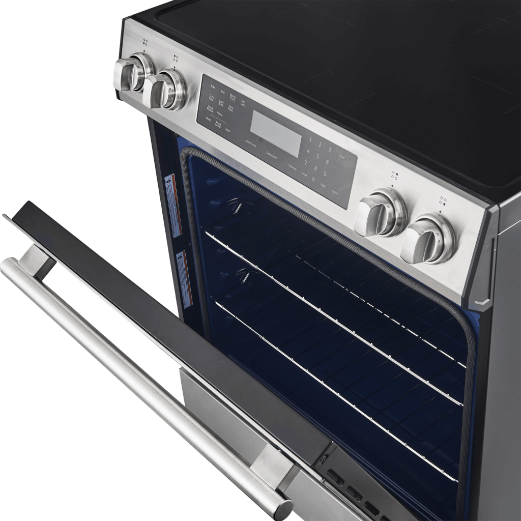 Forno Espresso Donatello 30" Induction Range with Air Fry and Self-Clean in Stainless Steel and Antique Brass Handles, FFSIN0905-30 I Luxury Appliances Direct