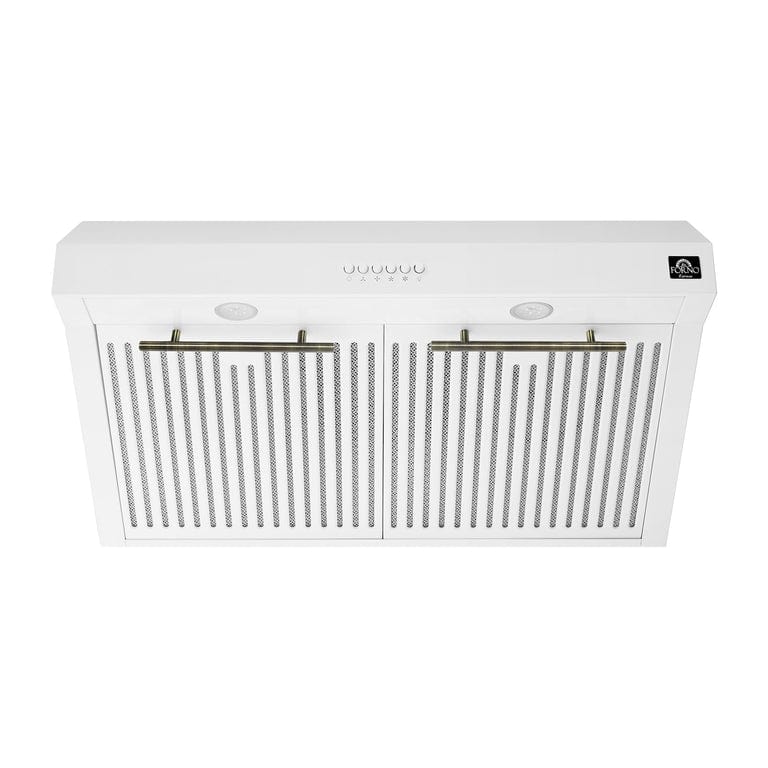 Forno Espresso Package 30-Inch Range and Hood in White AP-FFSEL6012-30WHT-A-A3 I Luxury Appliances Direct