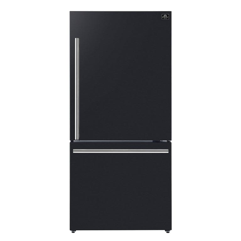 Forno Espresso Package 30-Inch Electric Range, Range Hood and Refrigerator in Black AP-FFSEL6012-30BLK-S-A5 I Luxury Appliances Direct
