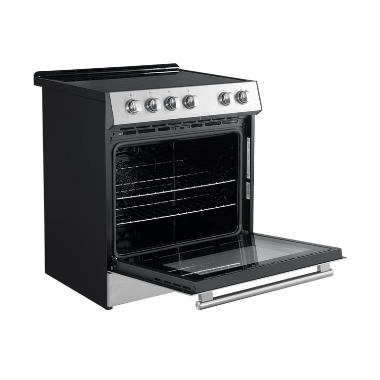 Forno Espresso Package 30-Inch Electric Range, Range Hood and Refrigerator in Stainless Steel, AP-FFSEL6012-30-S-A4 I Luxury Appliances Direct