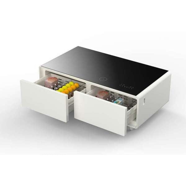 Forno Evoluto 51" White Smart Coffee Table Dual Refrigerator Drawers FCTFR7006-51WHT