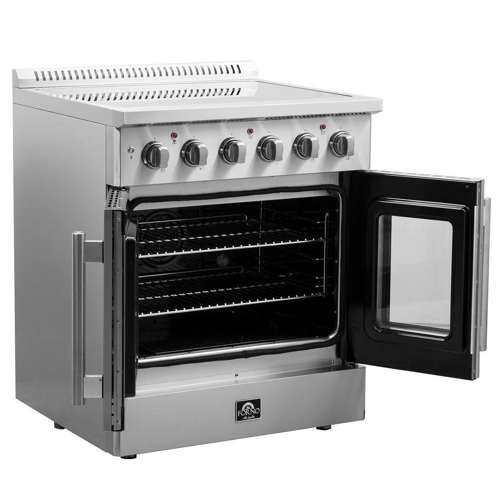 Forno Galiano 30" Freestanding Electric Range With French Door in Stainless Steel, FFSEL6917-30 I Luxury Appliances Direct