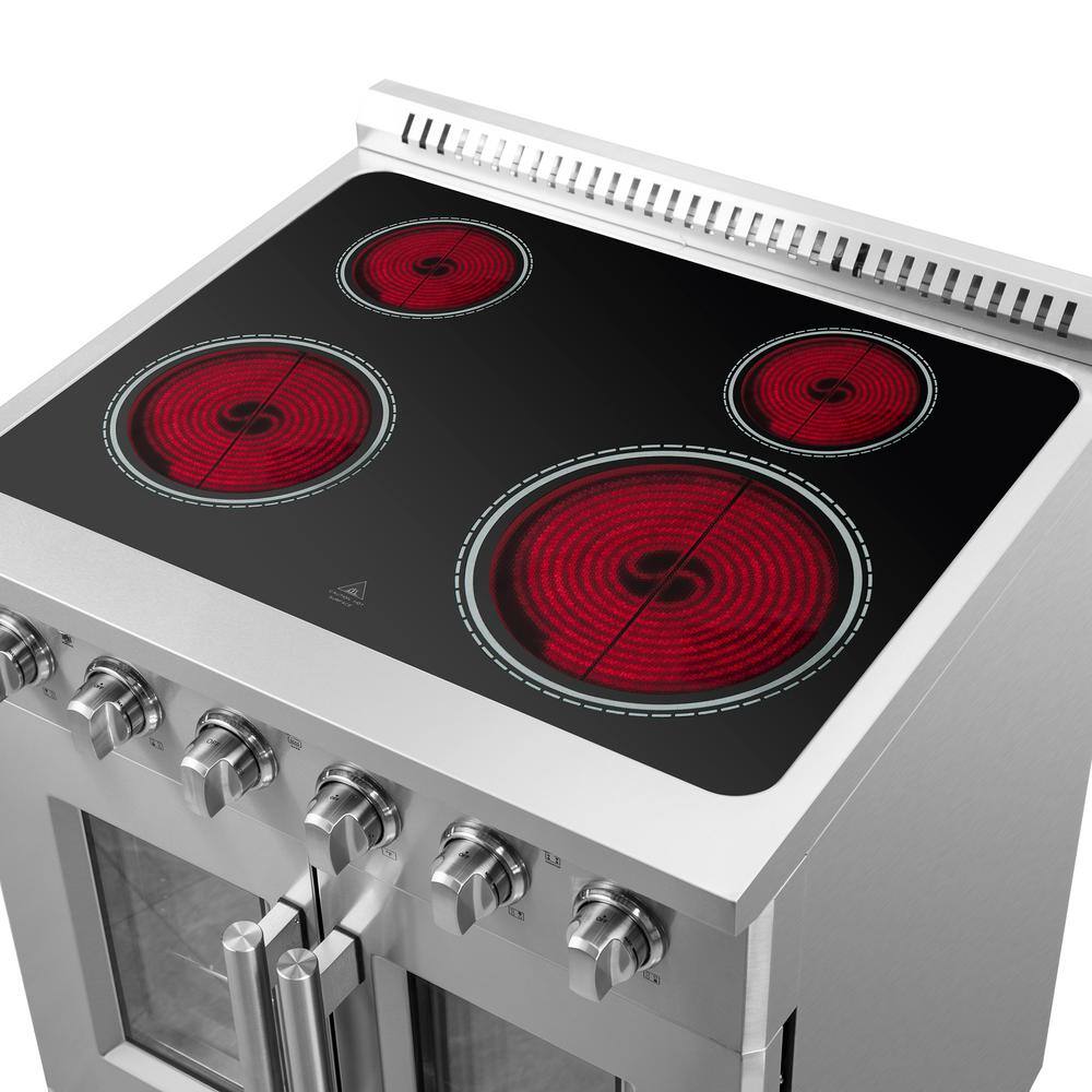 Forno Galiano 30" Freestanding Electric Range With French Door in Stainless Steel, FFSEL6917-30 I Luxury Appliances Direct