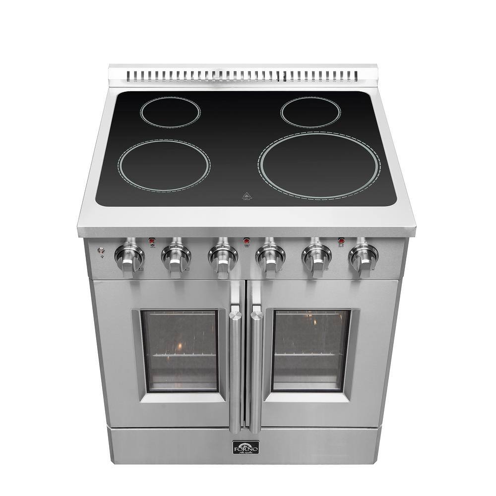 Forno Galiano 30" Freestanding Electric Range With French Door in Stainless Steel, FFSEL6917-30 I Luxury Appliances Direct