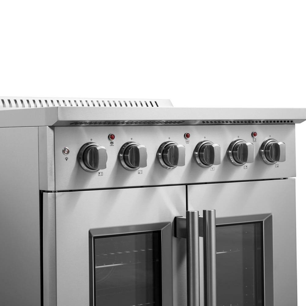 Forno Galiano 30" Freestanding Electric Range With French Door in Stainless Steel, FFSEL6917-30 I Luxury Appliances Direct