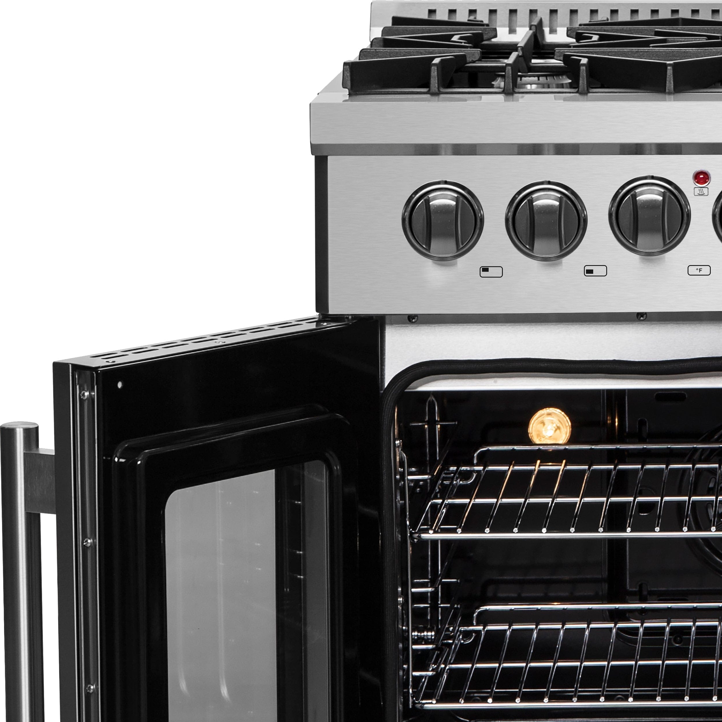 Forno Galiano 30" Gas Burner, Electric Oven Range With French Door in Stainless Steel, FFSGS6356-30 I Luxury Appliances Direct