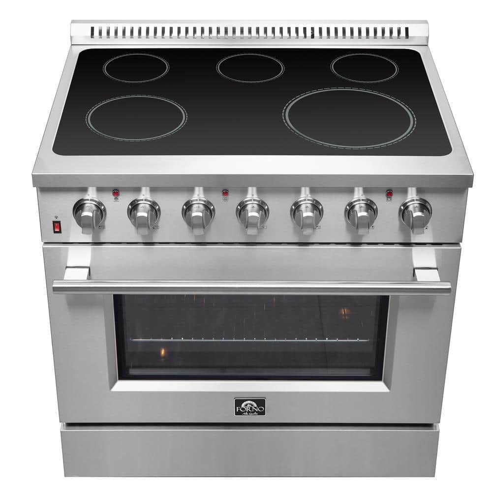 Forno Galiano 36" Freestanding Electric Range in Stainless Steel, FFSEL6083-36 I Luxury Appliances Direct