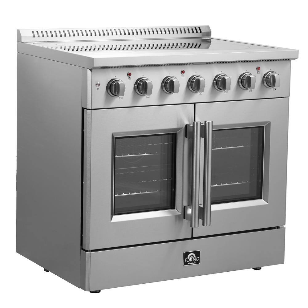 Forno Galiano 36" Freestanding Electric Range With French Door in Stainless Steel, FFSEL6917-36 I Luxury Appliances Direct