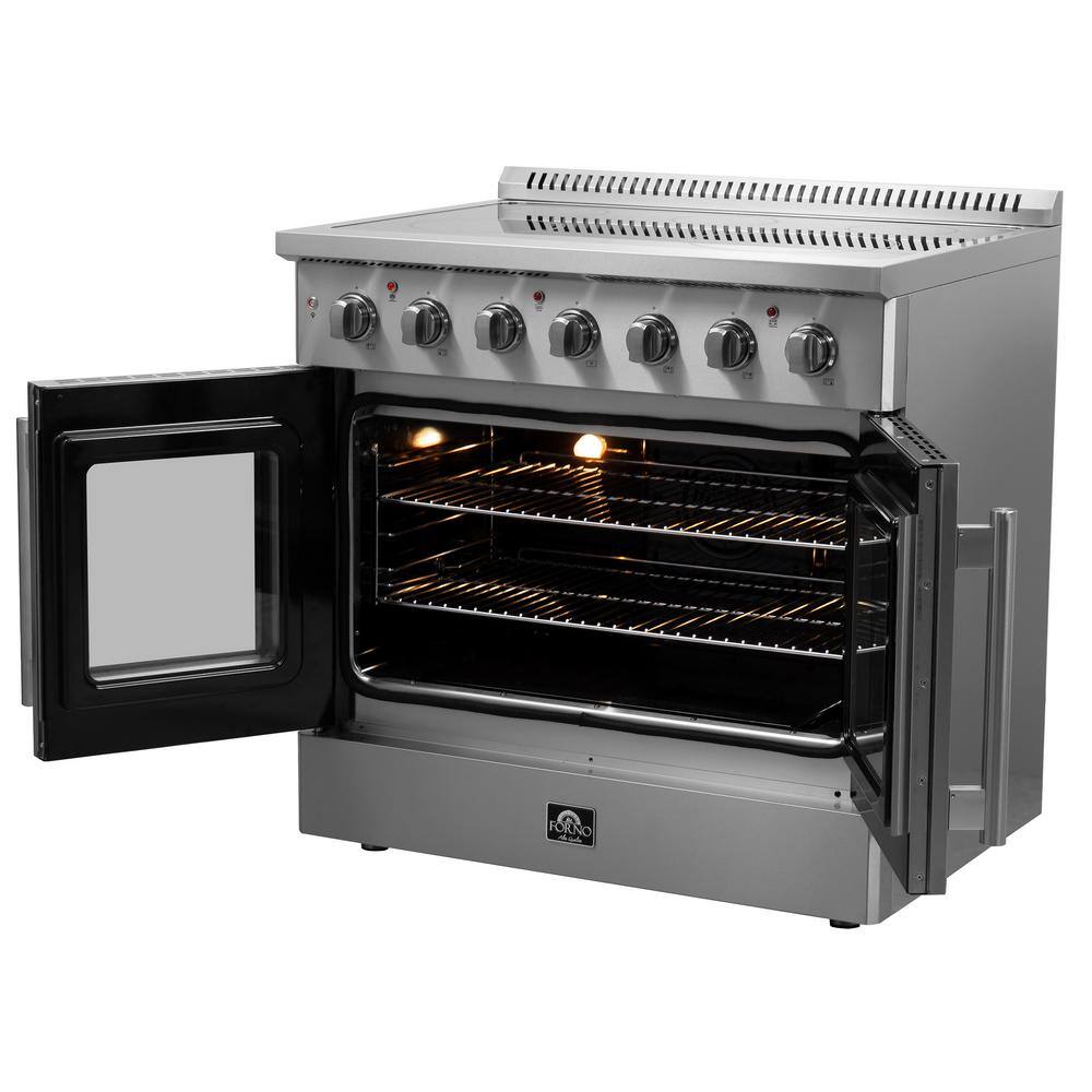 Forno Galiano 36" Freestanding Electric Range With French Door in Stainless Steel, FFSEL6917-36 I Luxury Appliances Direct