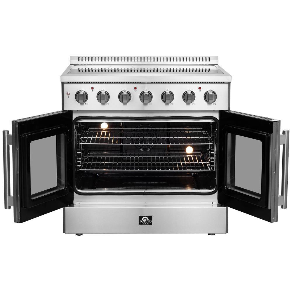 Forno Galiano 36" Freestanding Electric Range With French Door in Stainless Steel, FFSEL6917-36 I Luxury Appliances Direct