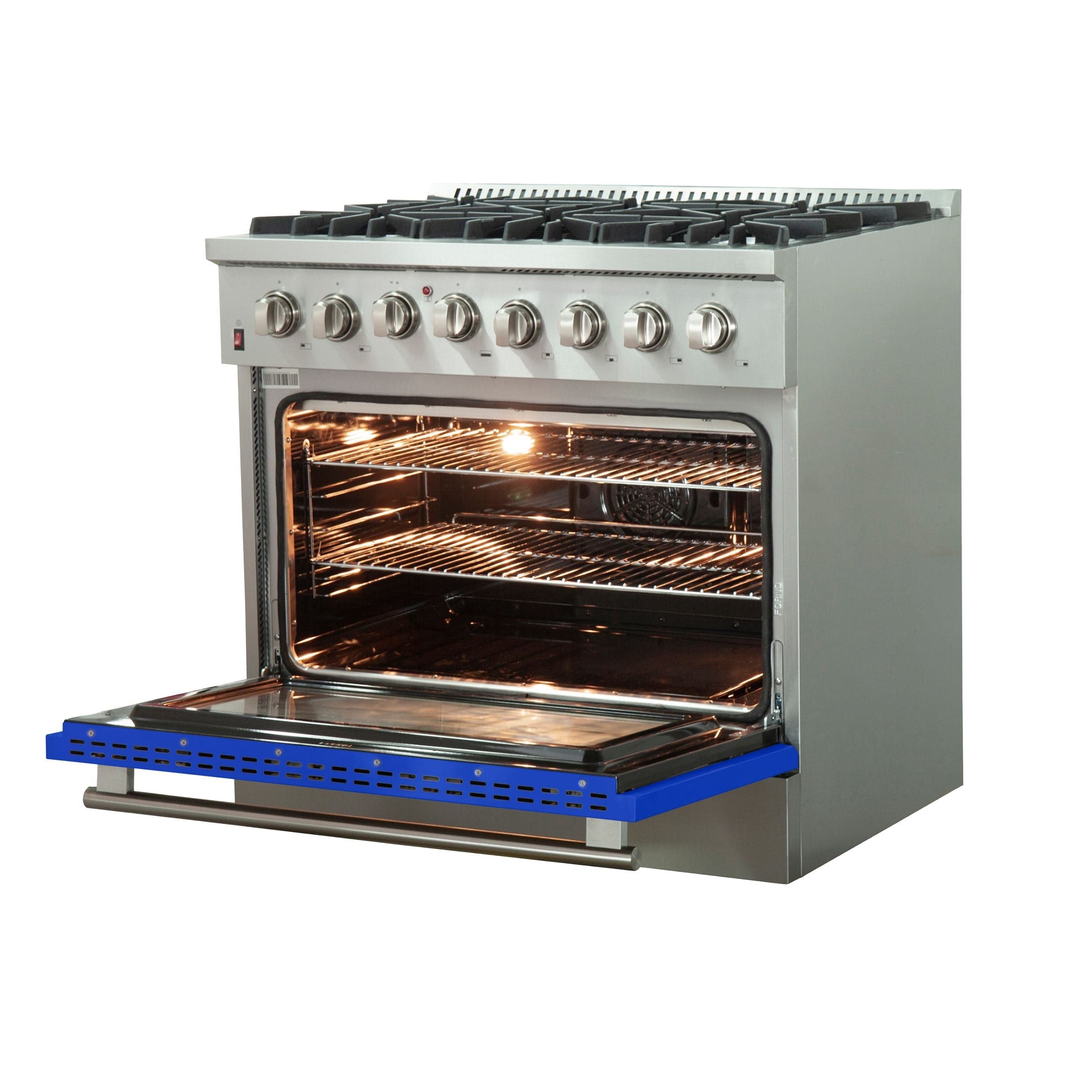 Forno Galiano 36 Inch Professional Freestanding Dual Fuel Range in Blue, FFSGS6156-36BLU I Luxury Appliances Direct