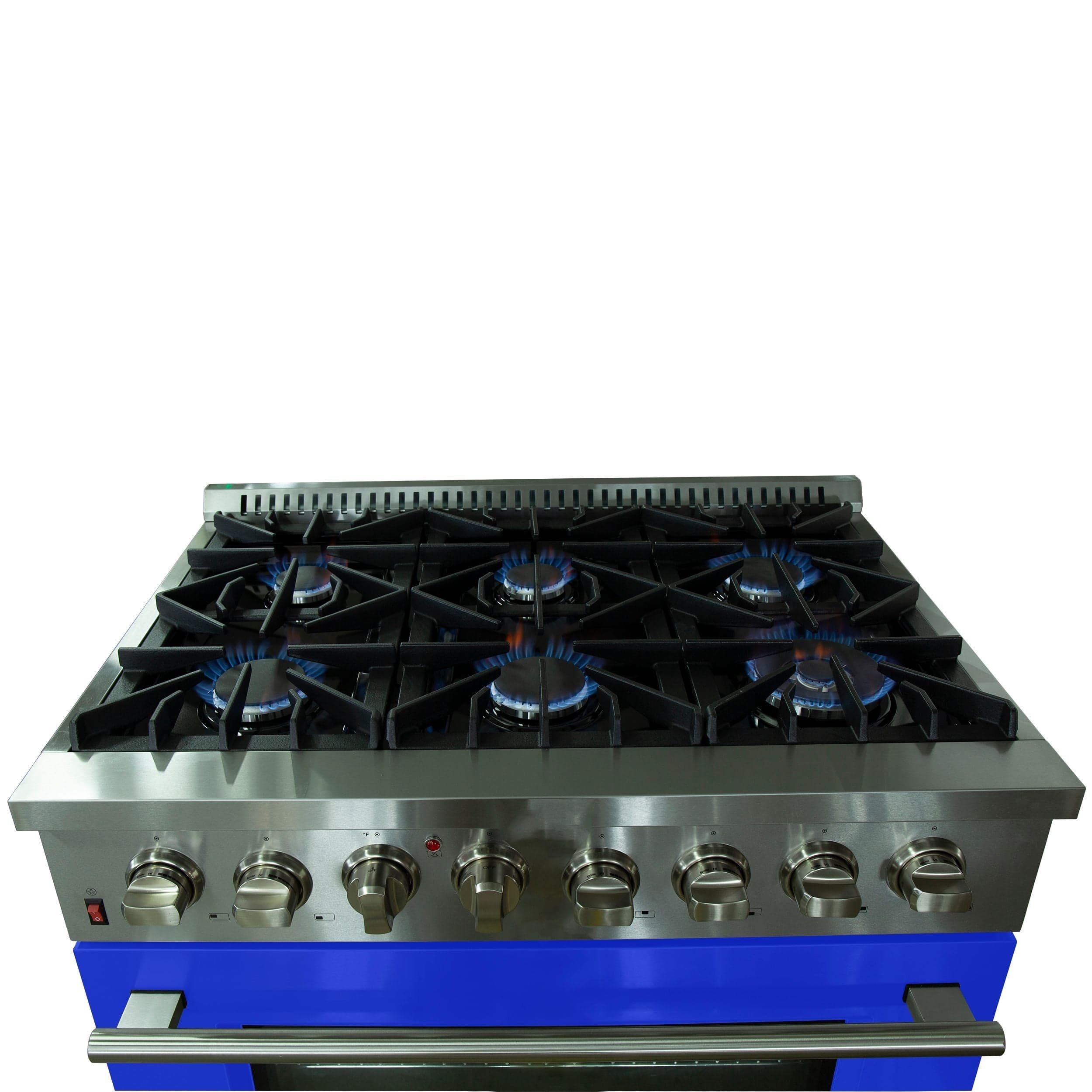 Forno Galiano 36 Inch Professional Freestanding Dual Fuel Range in Blue, FFSGS6156-36BLU I Luxury Appliances Direct
