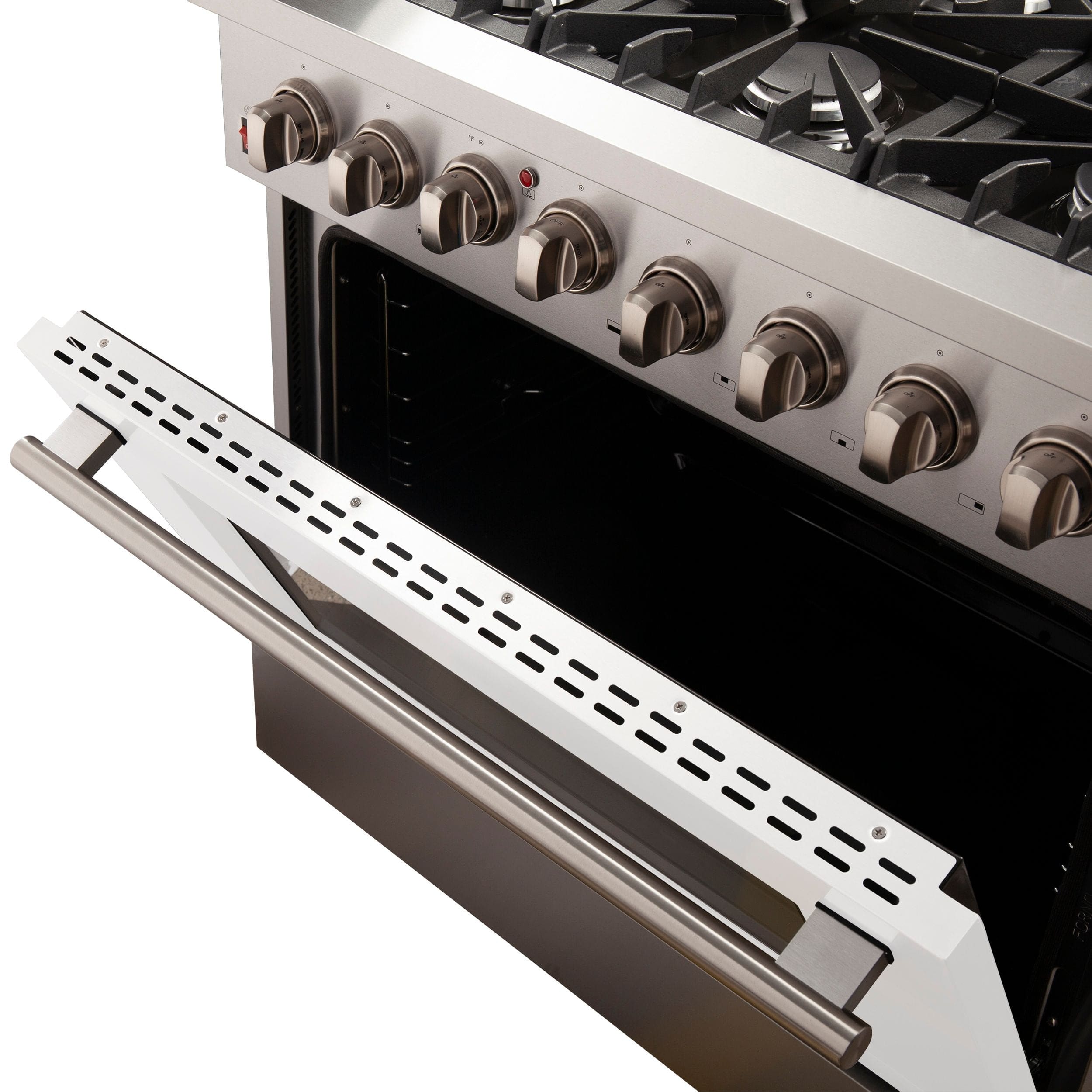 Forno Galiano 36 Inch Professional Freestanding Dual Fuel Range in White, FFSGS6156-36WHT I Luxury Appliances Direct