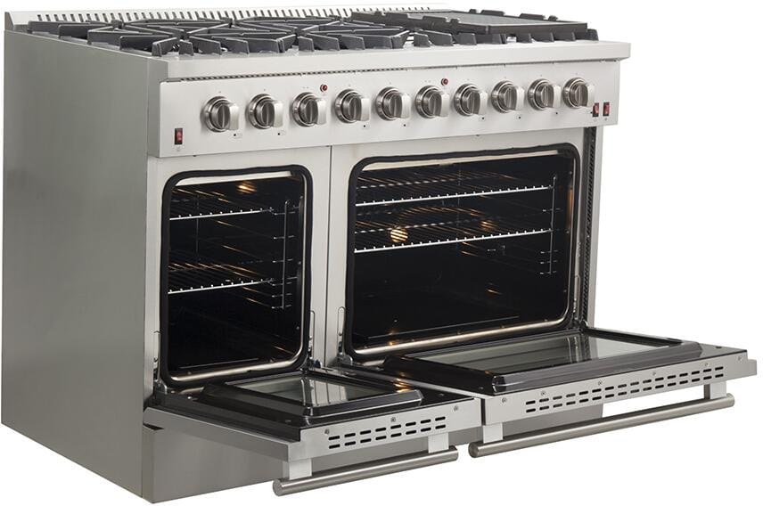 Forno Galiano 48" Freestanding Gas Range with 8 Sealed Burners in Stainless Steel, FFSGS6244-48 I Luxury Appliances Direct