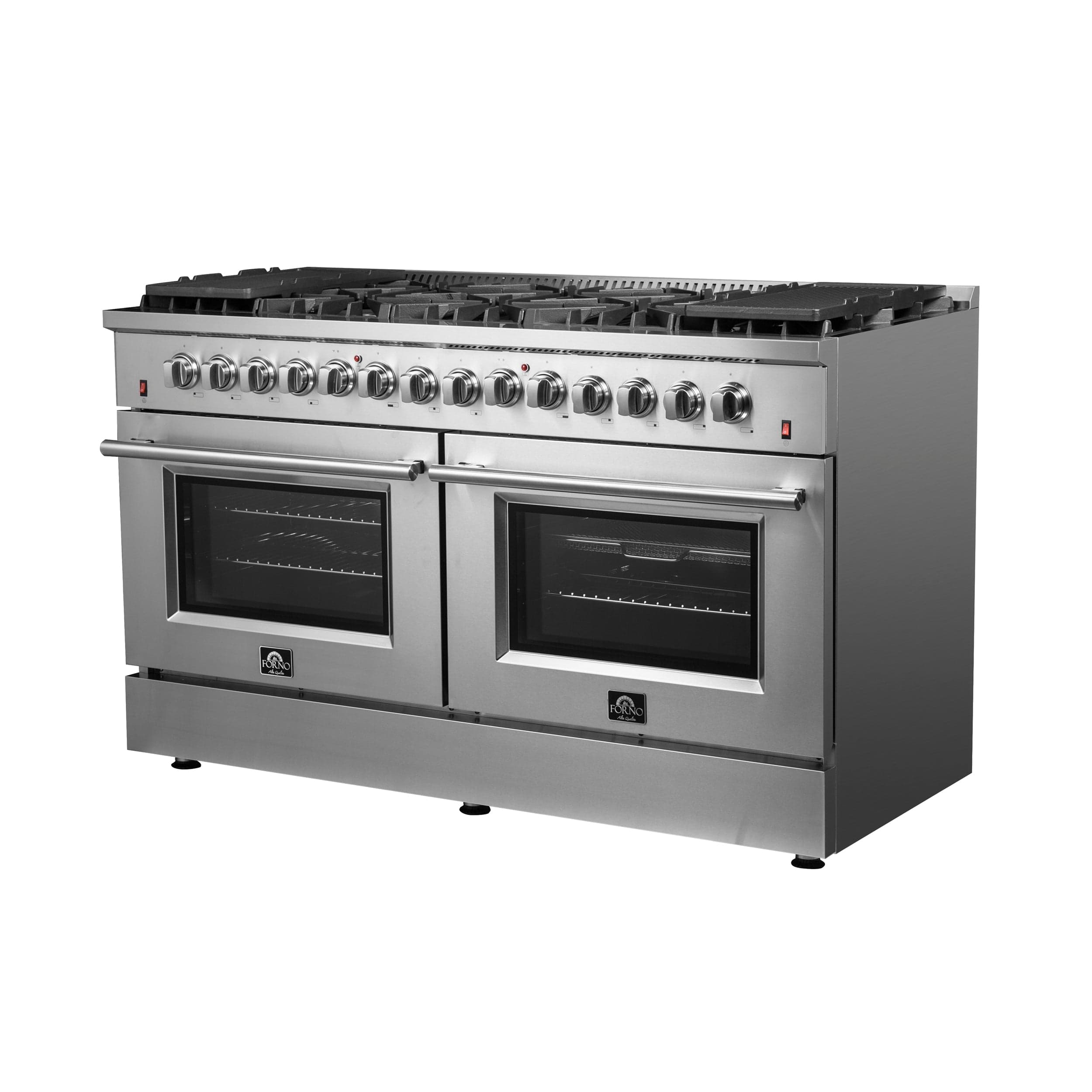 Forno Galiano 60 In. 8.64 cu. ft. Professional Freestanding Dual Fuel Range in Stainless Steel, FFSGS6156-60 I Luxury Appliances Direct