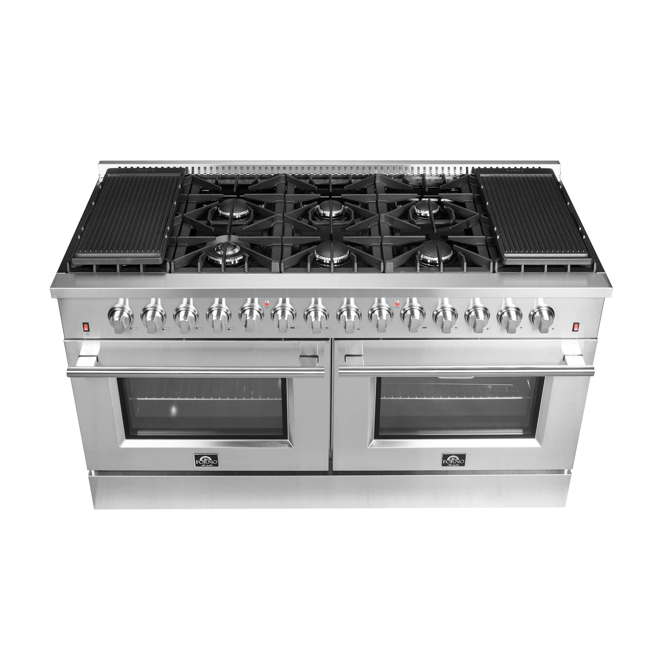 Forno Galiano 60 In. 8.64 cu. ft. Professional Freestanding Dual Fuel Range in Stainless Steel, FFSGS6156-60 I Luxury Appliances Direct