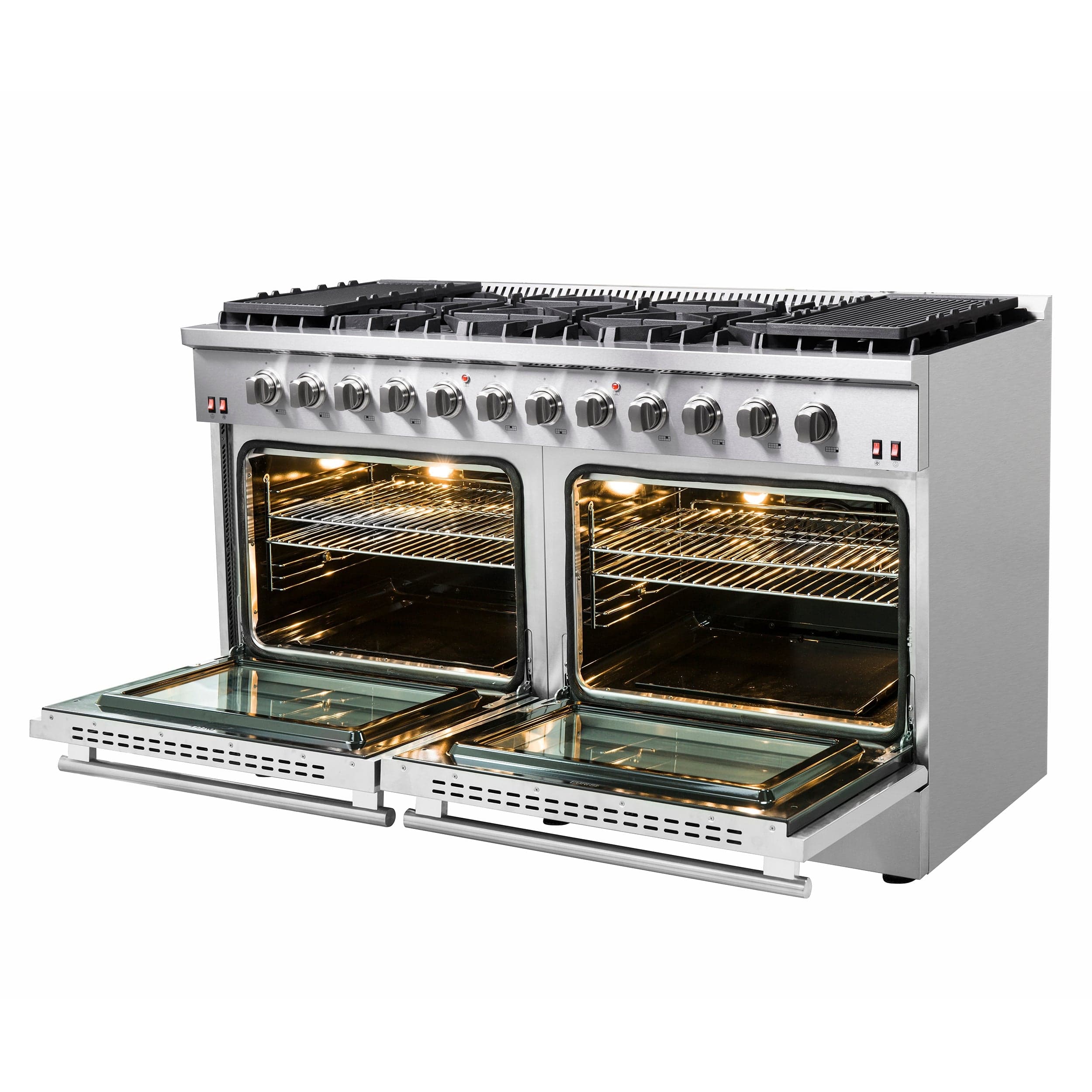 Forno Galiano 60 In. 8.64 cu. ft. Professional Freestanding Gas Range in Stainless Steel, FFSGS6244-60 I Luxury Appliances Direct