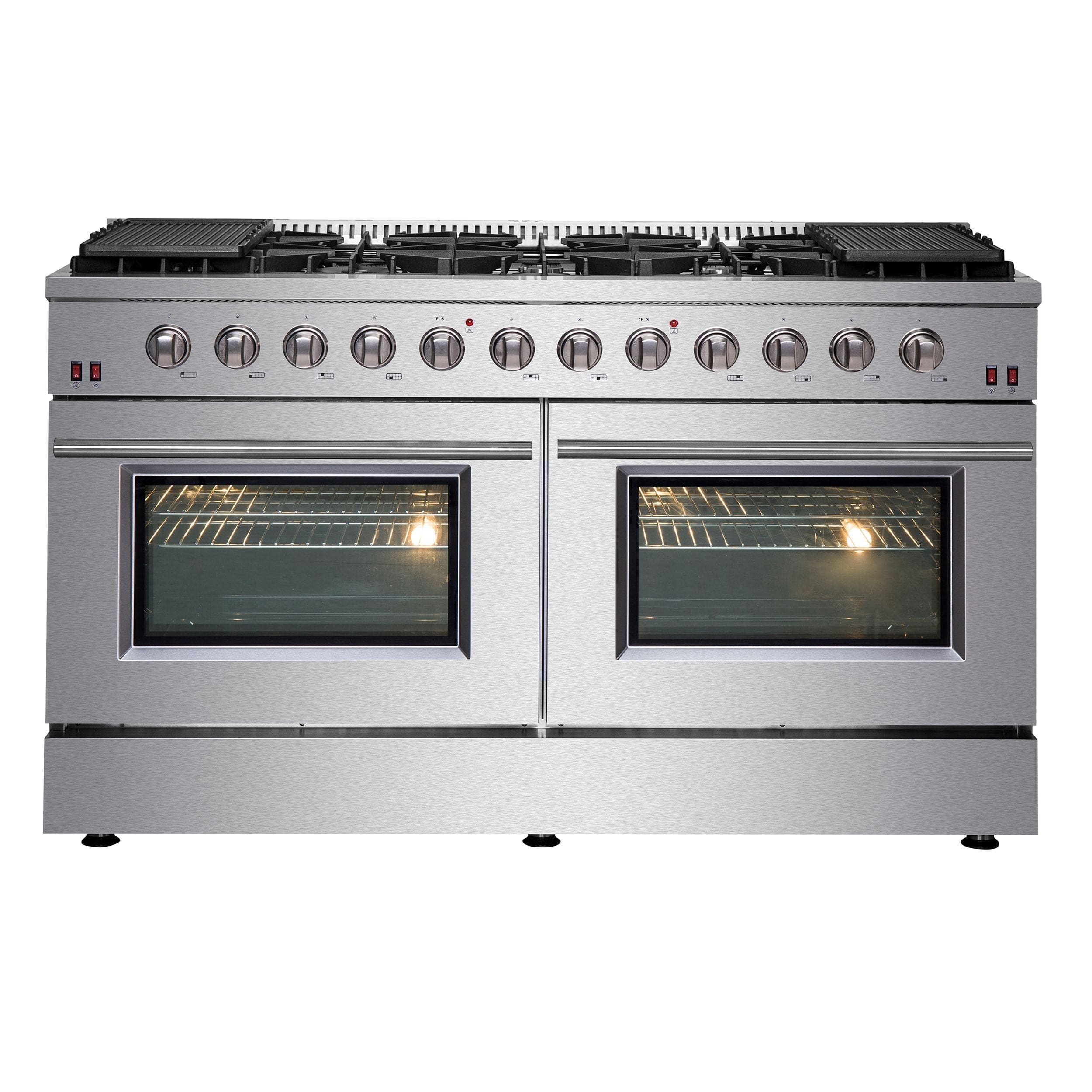 Forno Galiano 60 In. 8.64 cu. ft. Professional Freestanding Gas Range in Stainless Steel, FFSGS6244-60 I Luxury Appliances Direct