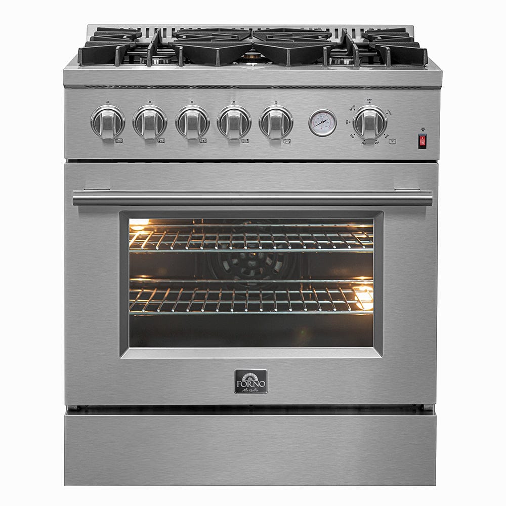 Forno Giovanni 30-inch Gas Range 5 Burners 4.32 cu.ft. Convection Oven FFSGS6274-30 I Luxury Appliances Direct