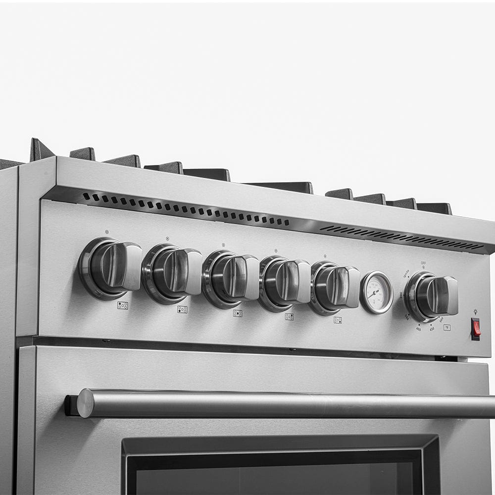 Forno Giovanni 30-inch Gas Range 5 Burners 4.32 cu.ft. Convection Oven FFSGS6274-30 I Luxury Appliances Direct